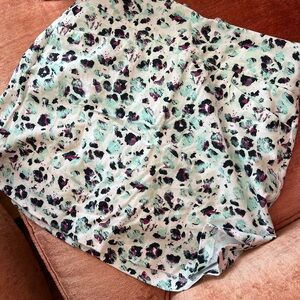 Leopard Print Skirt in Mint and Black